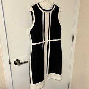 Size 8 Hobbs navy blue and white dress